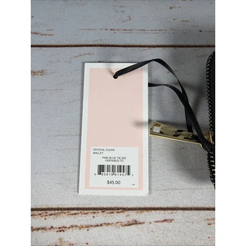 Juicy Couture Crystal Clear Wallet Palm Trees Pink Sunset Zip Around NWT